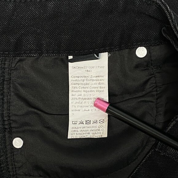 Shein Black Denim Pencil Skirt 6 Midi High Side Slit Stretch Jeans - Picture 13 of 14